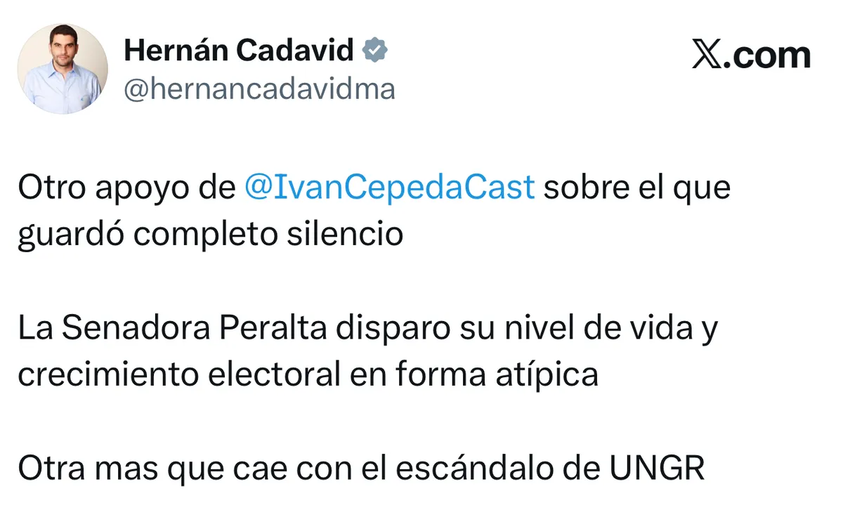 Corte Suprema ordenó la detención temporal de la senadora Martha Peralta para garantizar diligencia en caso de la UNGRD