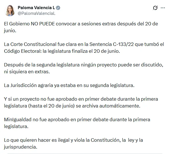 Convocatoria a sesiones extraordinarias para proyectos del Gobierno desató cuestionamientos sobre su viabilidad jurídica