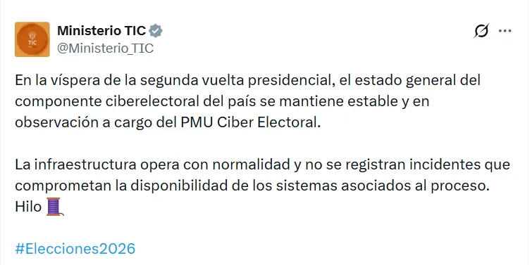 Elecciones 2026: Urnas abrirán bajo monitoreo del componente ciberelectoral y seguimiento a riesgos de desinformación
