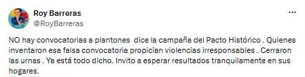 Campaña del Pacto Histórico desmiente llamados a movilizaciones