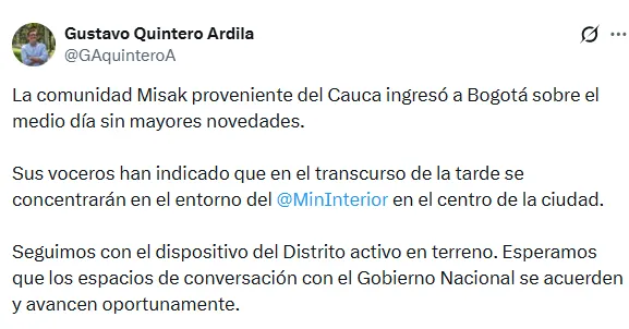 Cerca de 500 indígenas Misak llegaron a Bogotá para reclamar cumplimiento de compromisos al Gobierno Nacional