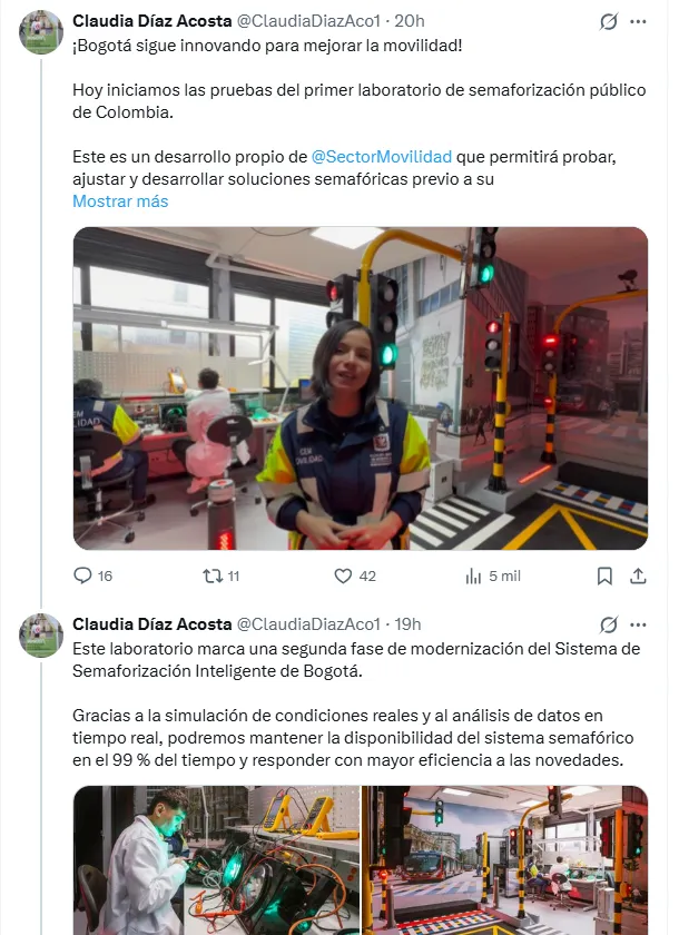 Se puso en marcha el primer laboratorio público de semaforización en Bogotá para probar tecnologías antes de llevarlas a las calles