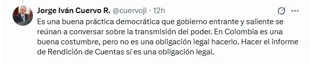 Choque en el empalme: MinJusticia marcó diferencias con el y afirmó que el comité de De La Espriella no tiene funciones de auditoría