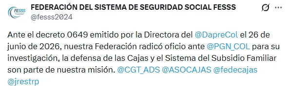 Cabal cuestionó encargo de Sanguino como superintendente de Subsidio Familiar sin dejar el MinTrabajo
