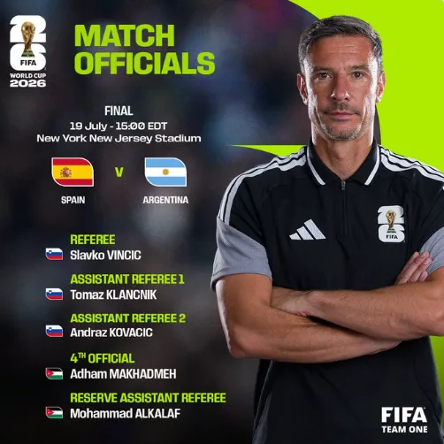 Slavko Vincic, el árbitro que tendrá la última palabra en la final del Mundial 2026
