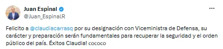 Claudia Carrasquilla dejó el Concejo de Medellín y su designación en Defensa recibió respaldos 