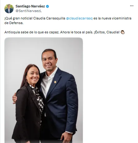 Claudia Carrasquilla dejó el Concejo de Medellín y su designación en Defensa recibió respaldos 