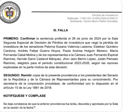 Consejo de Estado confirmó decisión que negó pérdida de investidura por caso “La Vaca” en Antioquia 