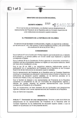 Presidente Abelardo De la Espriella renovó sus delegados ante instituciones de educación superior