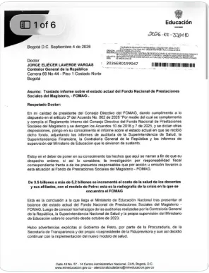 Presuntas irregularidades en el FOMAG serán revisadas por los organismos de control