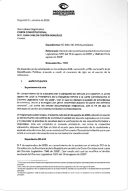 Corte Constitucional estudió la emergencia por el terremoto y recibió concepto favorable de la Procuraduría