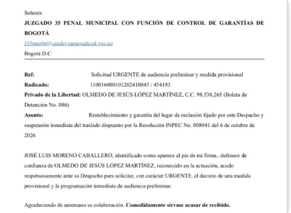 Defensa de exdirector de la UNGRD está buscando frenar cambio de lugar de reclusión