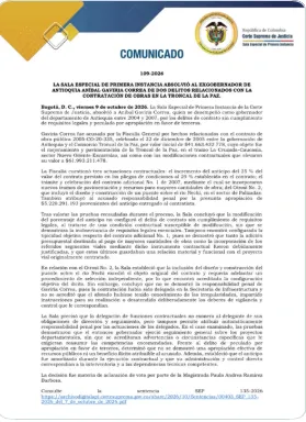 Sala Especial de Primera Instancia absolvió al exgobernador Aníbal Gaviria Correa