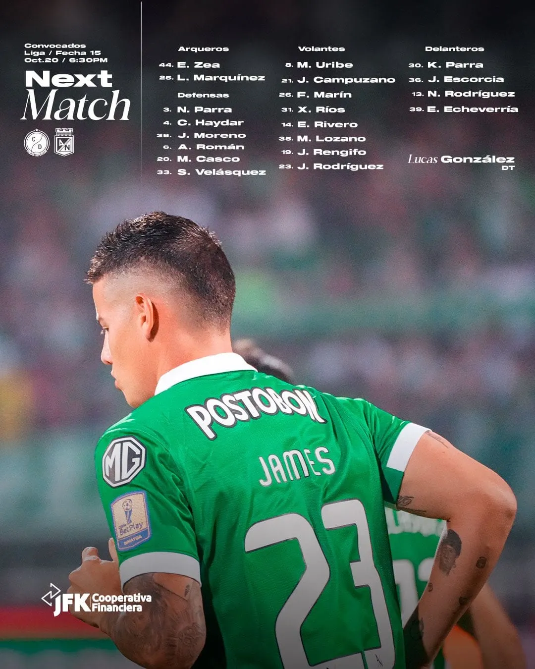 Cúcuta Deportivo vs. Atlético Nacional: rotación verdolaga, homenaje a James Rodríguez y la ilusión motilona de meterse a los ocho