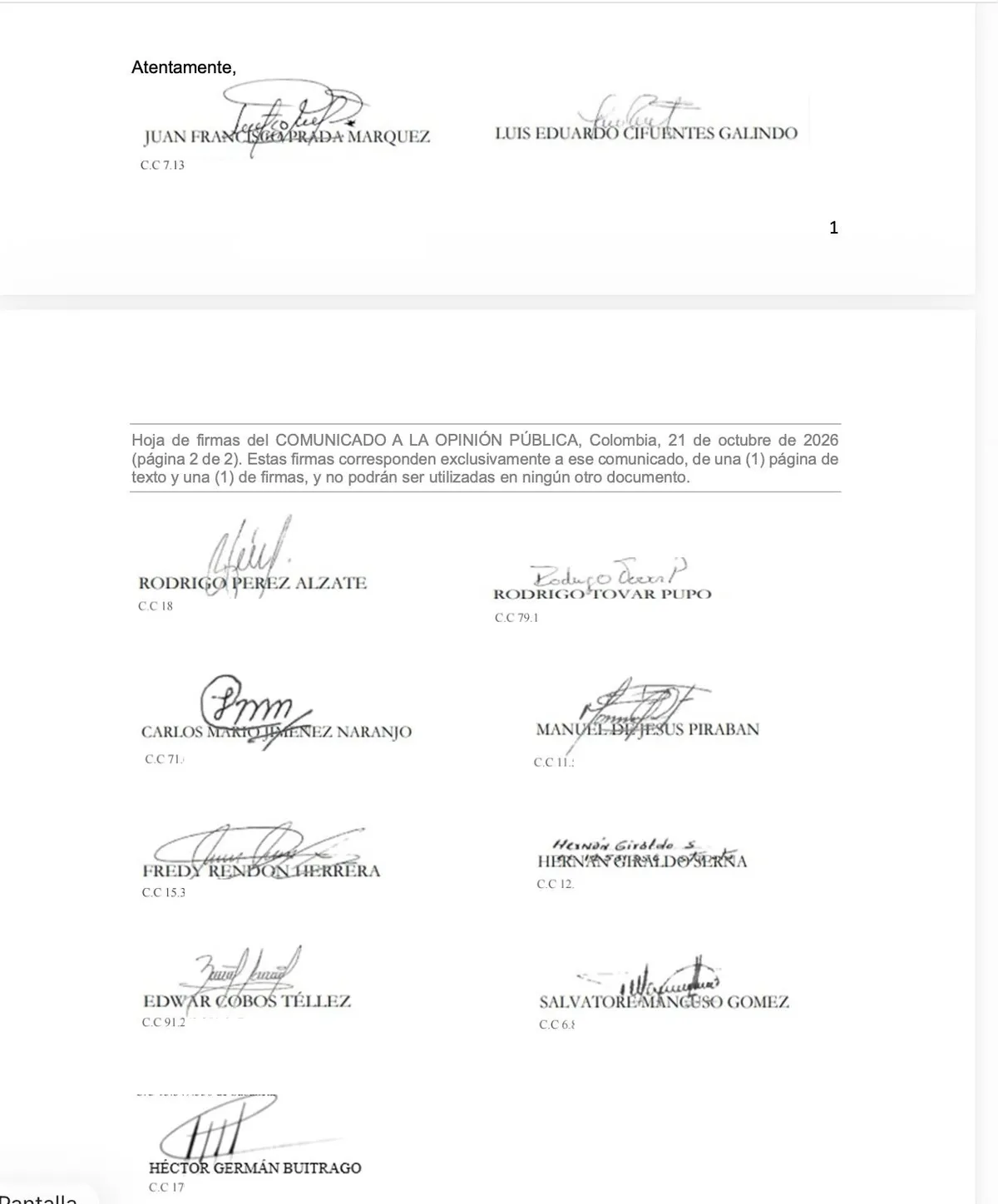 Exjefes de las autodefensas desmienten versiones sobre el Pacto de Valledupar y exigen rectificación