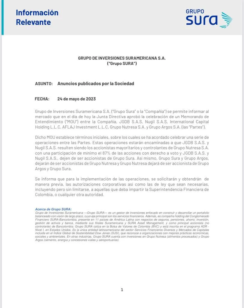 Grupo SURA consolidó una utilidad histórica en el primer trimestre de 2023