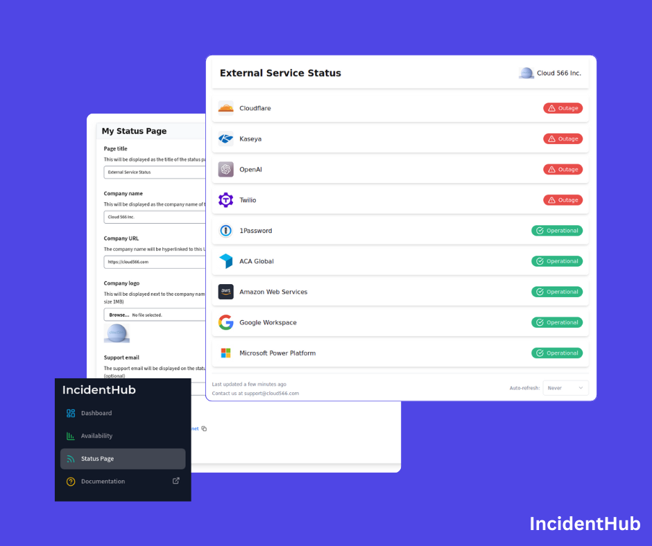 IncidentHub Public Status Pages