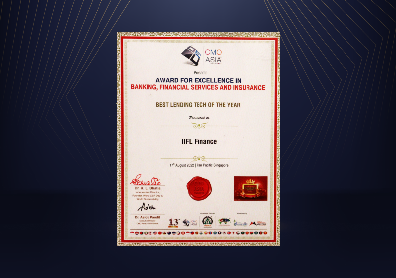 Award For Excellence In Banking, Financial Services And Insurance