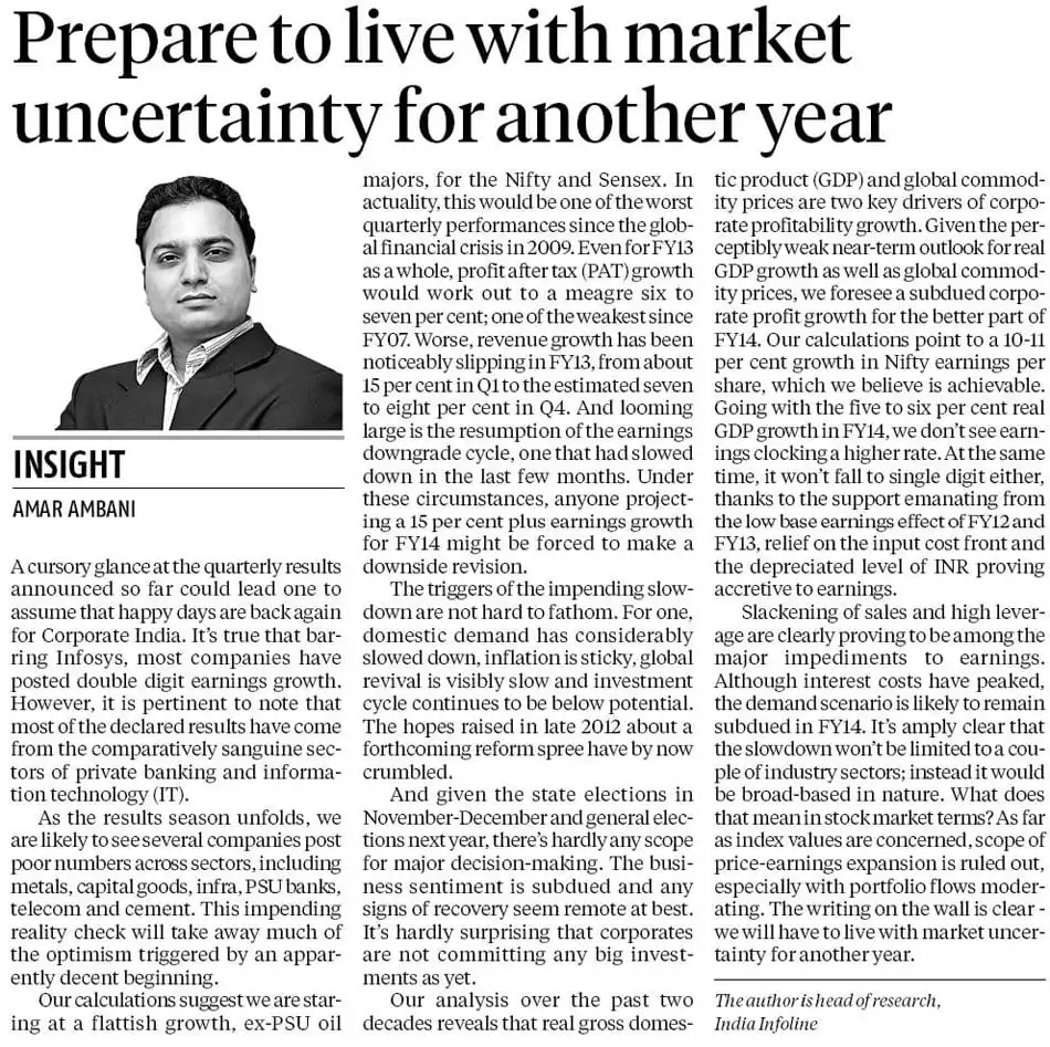 Prepare to live with market uncertainty for another year