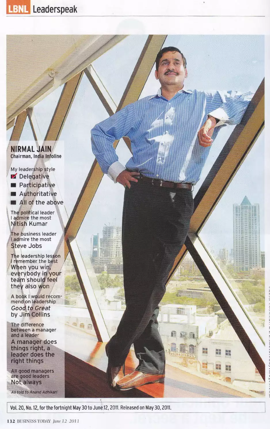 Nirmal Jain's interview on Business Today