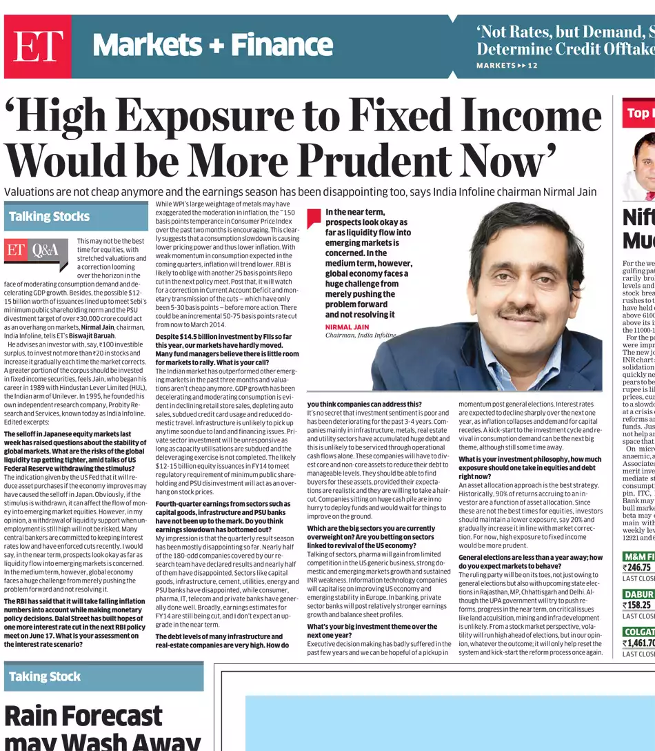 High Exposure to Fixed Income Would be More Prudent Now