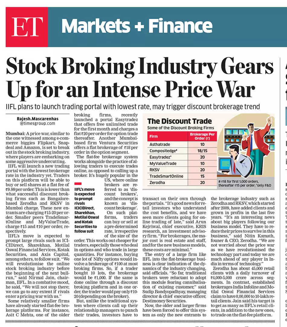 Stock broking industry to see an intense price war