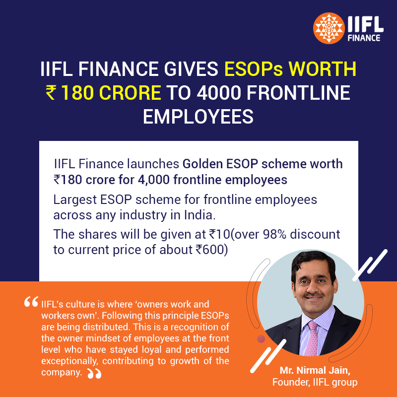 IIFL Finance to Give ESOPs Worth Rs 180 Crore to 4000 Frontline Employees