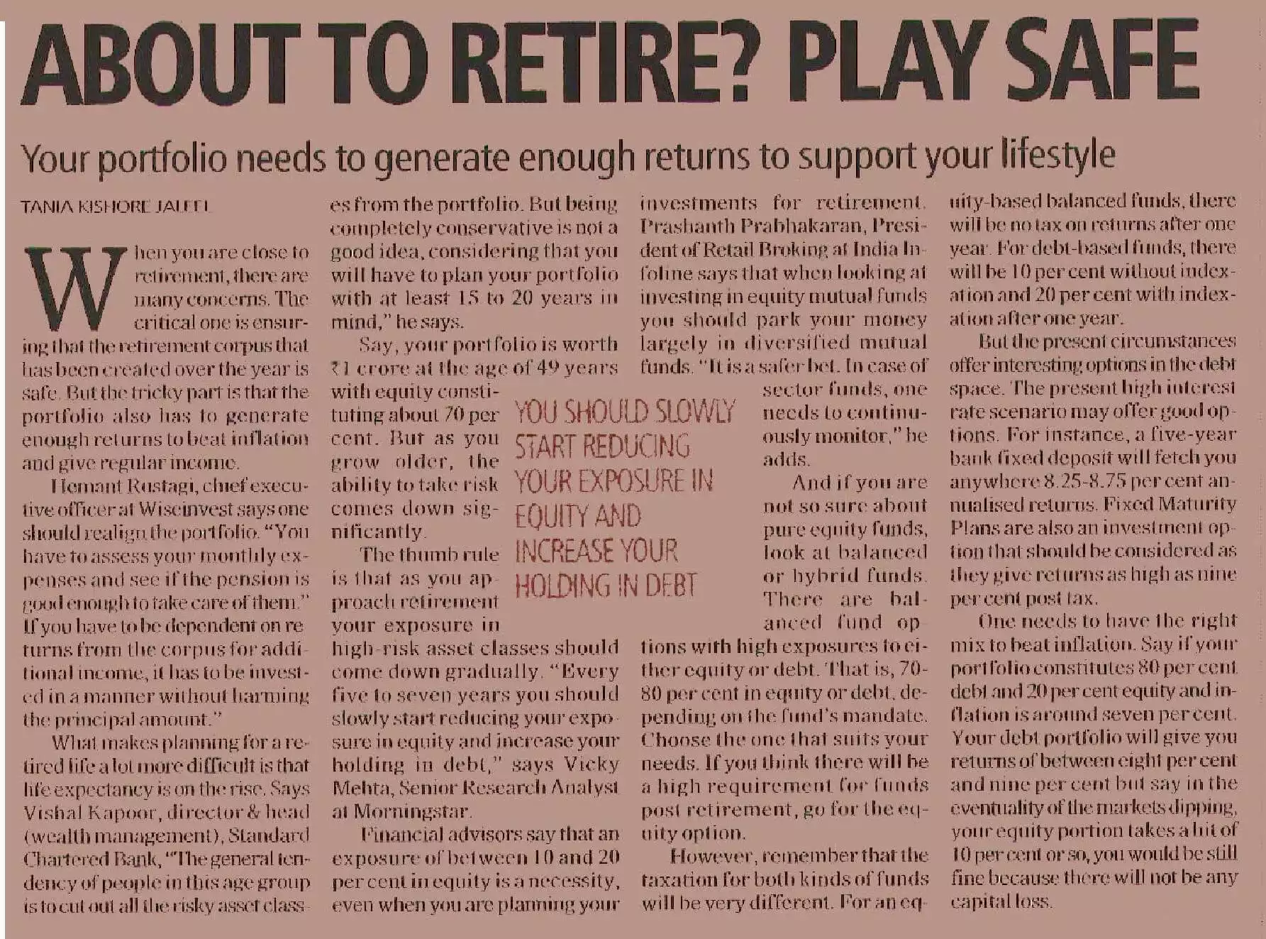 ABOUT TO RETIRE? PLAY SAFE