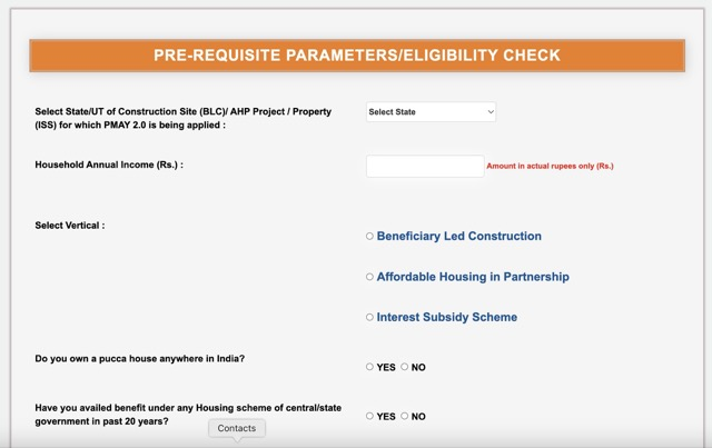 Eligibility check for PMAY U 2.0