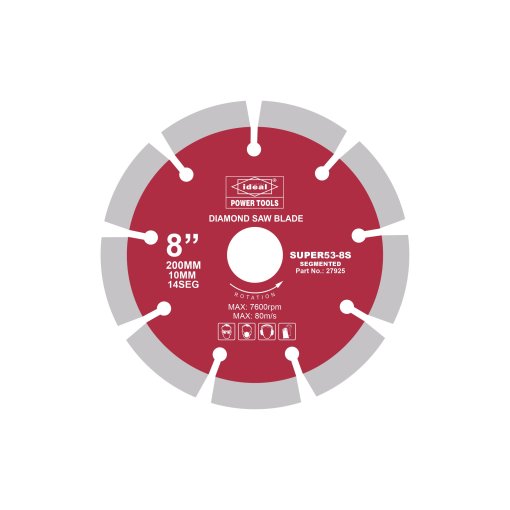 Ideal Diamond Saw Blade SEG 8" ID "SUPER53-8S RED"