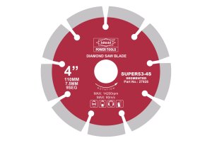 Ideal Diamond Saw Blade SEG 4" ID "SUPER53-4S RED"