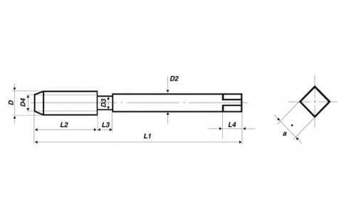 Volkel Short Machine Tap DIN 352 Form D HSS-G BSW 1/8 – BSW 1”