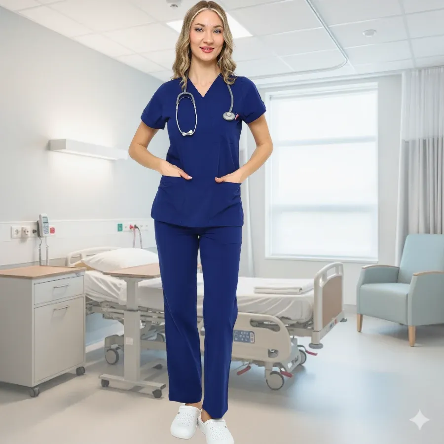 İkon Sax Mavi Doktor Hemşire Likralı Takım - 4
