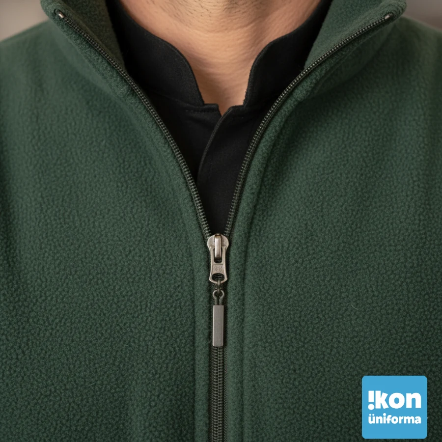 Haki Yeşili Polar Ceket - 3