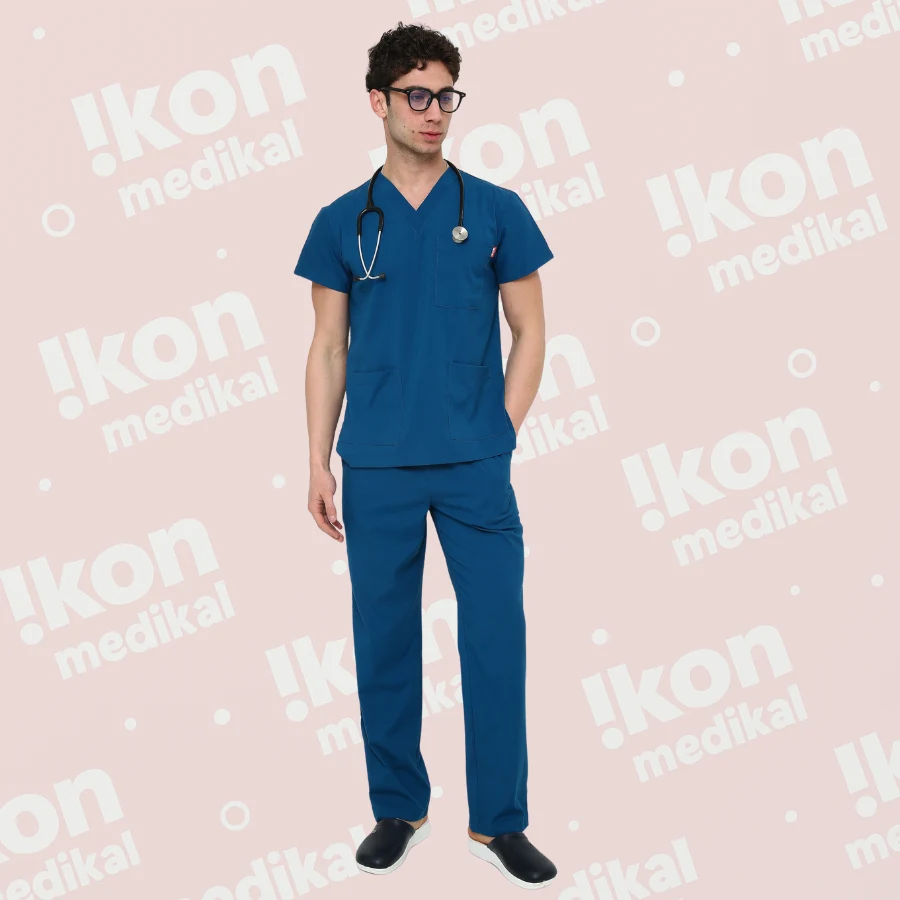 İkon Petrol Mavisi Doktor Hemşire Likralı Takım