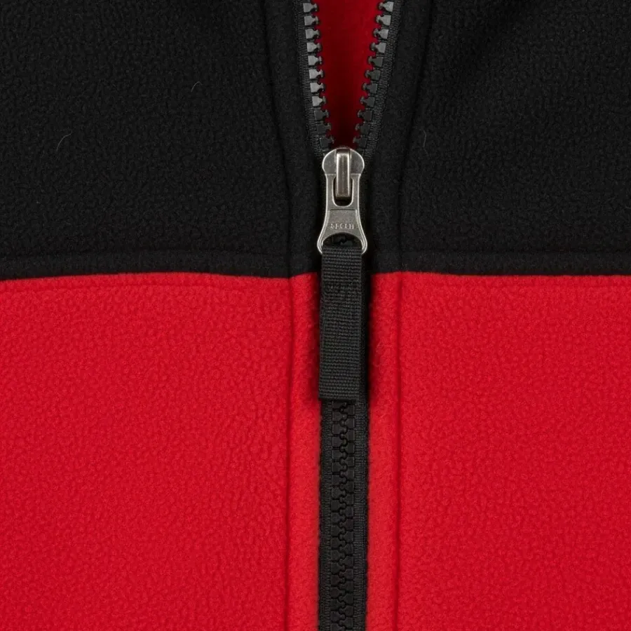 Bordo Siyah Hakim Yaka Polar Ceket - 4