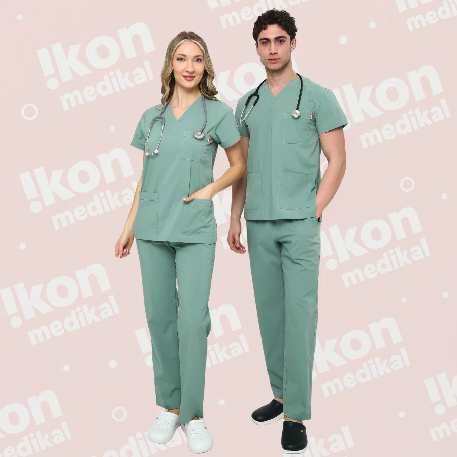 İkon Çağla Yeşili Doktor Hemşire Likralı Takım