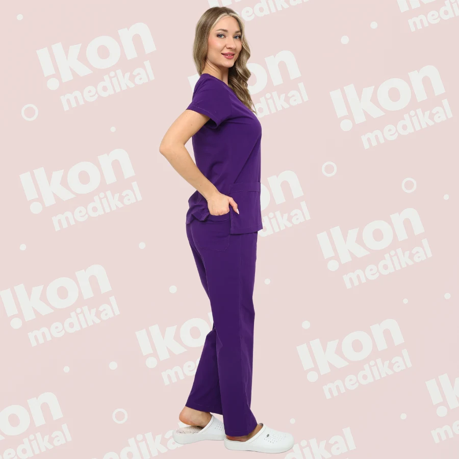 İkon Mor Doktor Hemşire Likralı Takım - 2