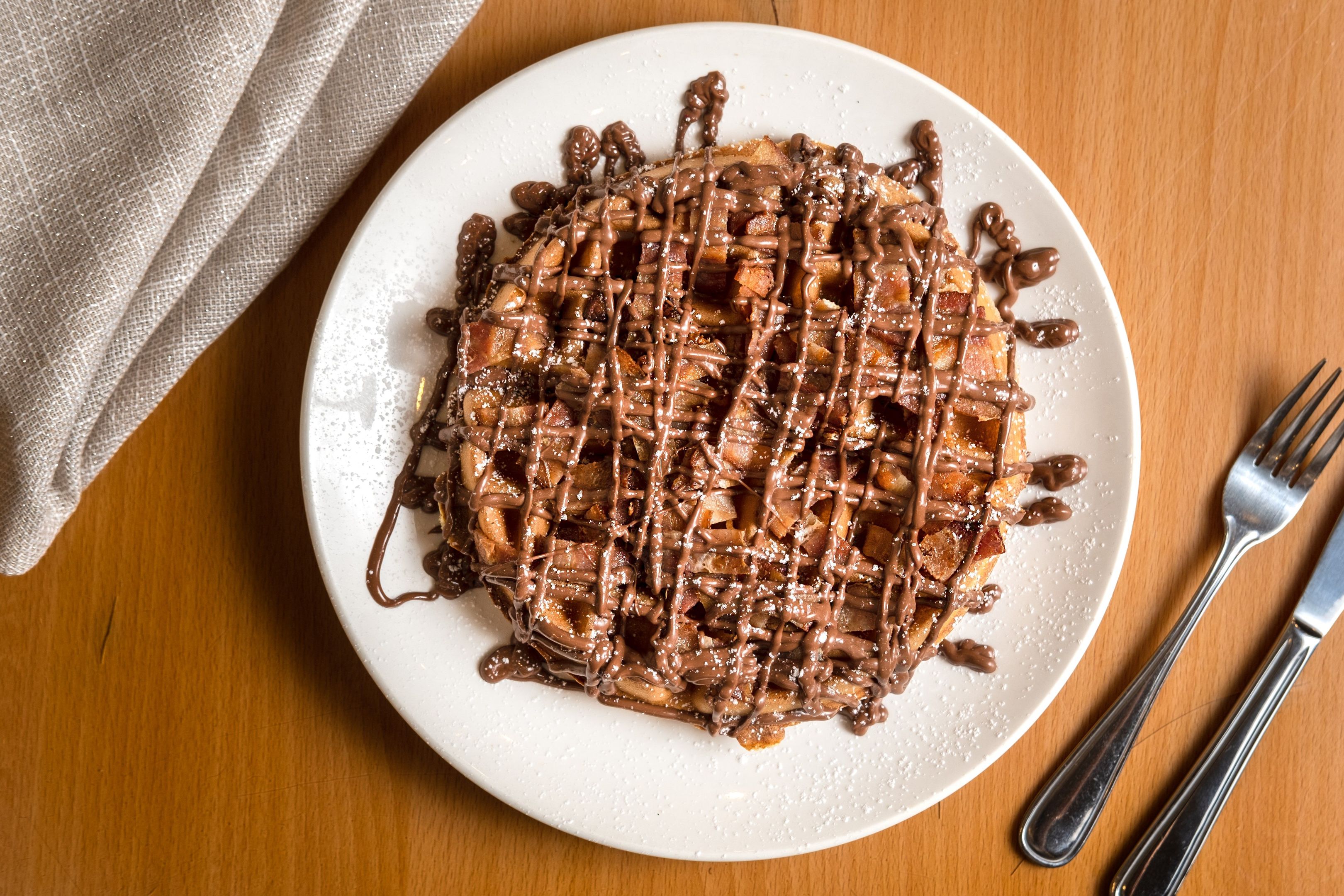 Bacon Waffle with Nutella