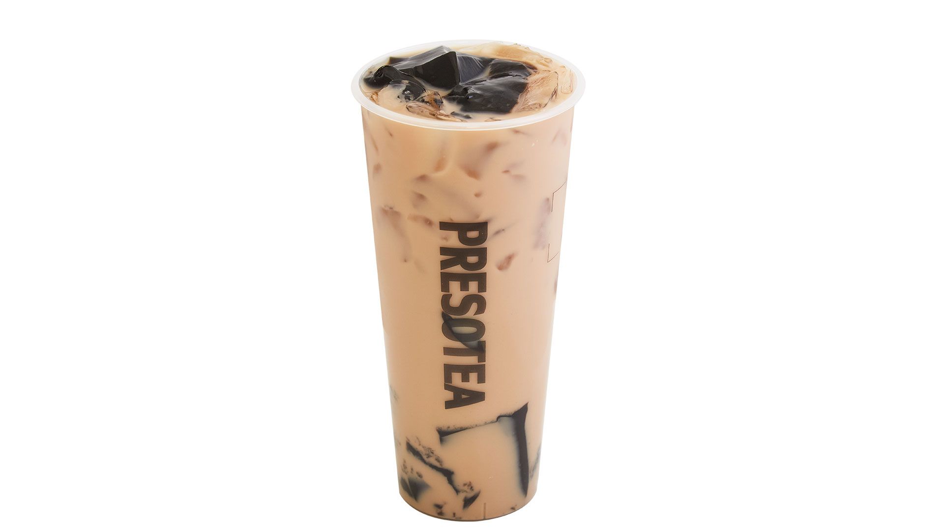 Thé au lait avec gelée d'herbe / Grass Jelly Milk Tea