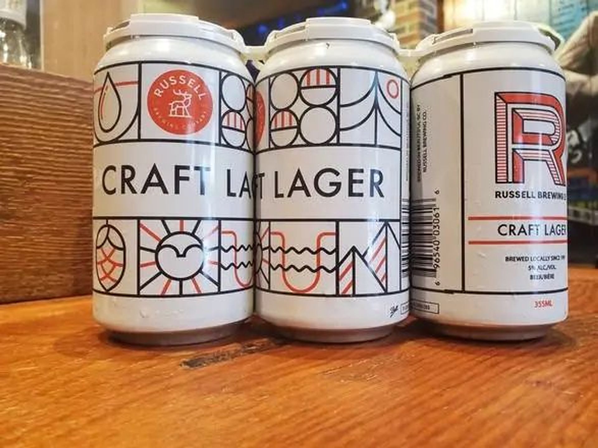 Russell Brewing CRAFT LAGER, 6pk - 355ml beer can , (5% ABV)