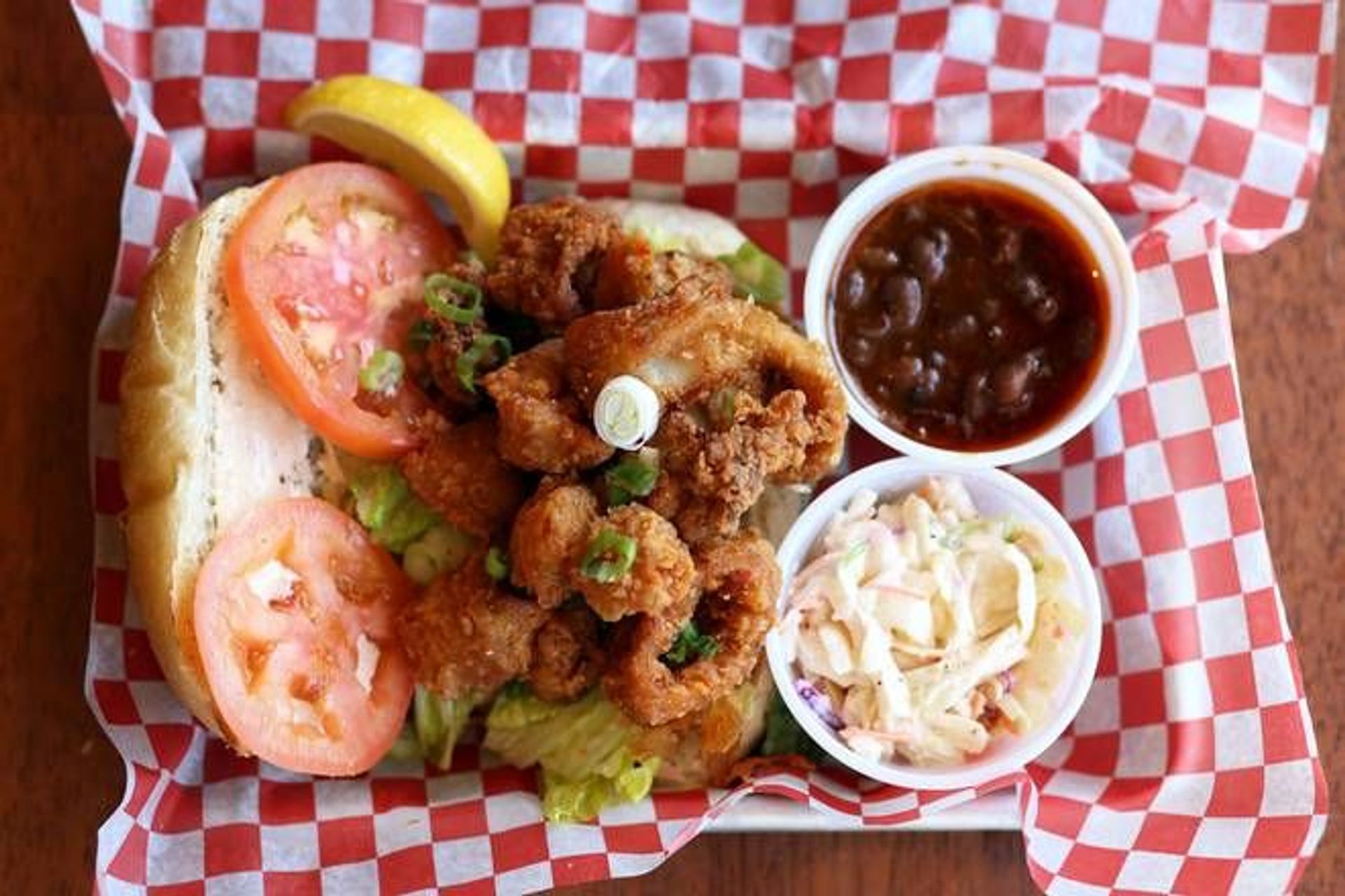 Calamari Po'Boy Sandwich