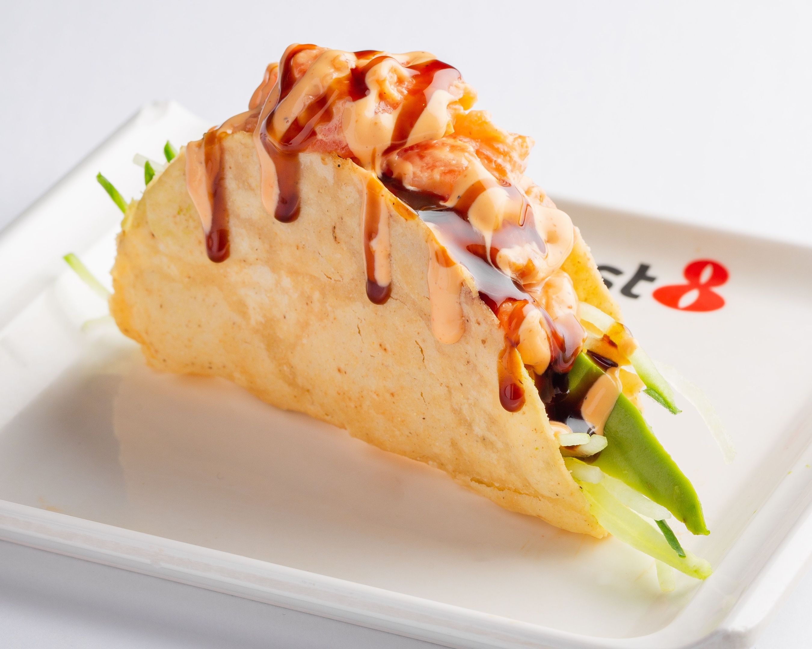 K01. Spicy Salmon Taco (2 Pcs)