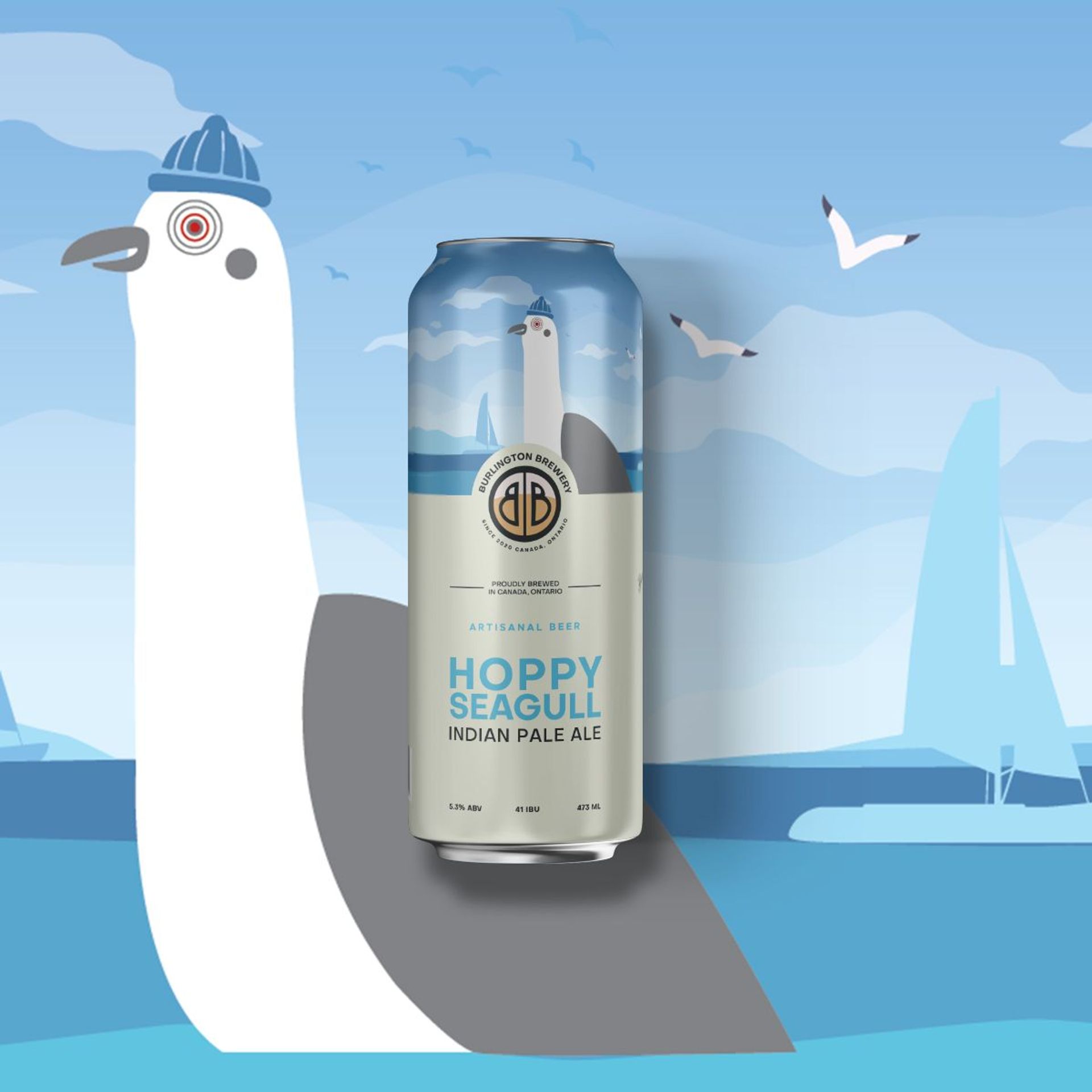 Hoppy Seagull IPA, 16oz can beer (5.3%ABV)\