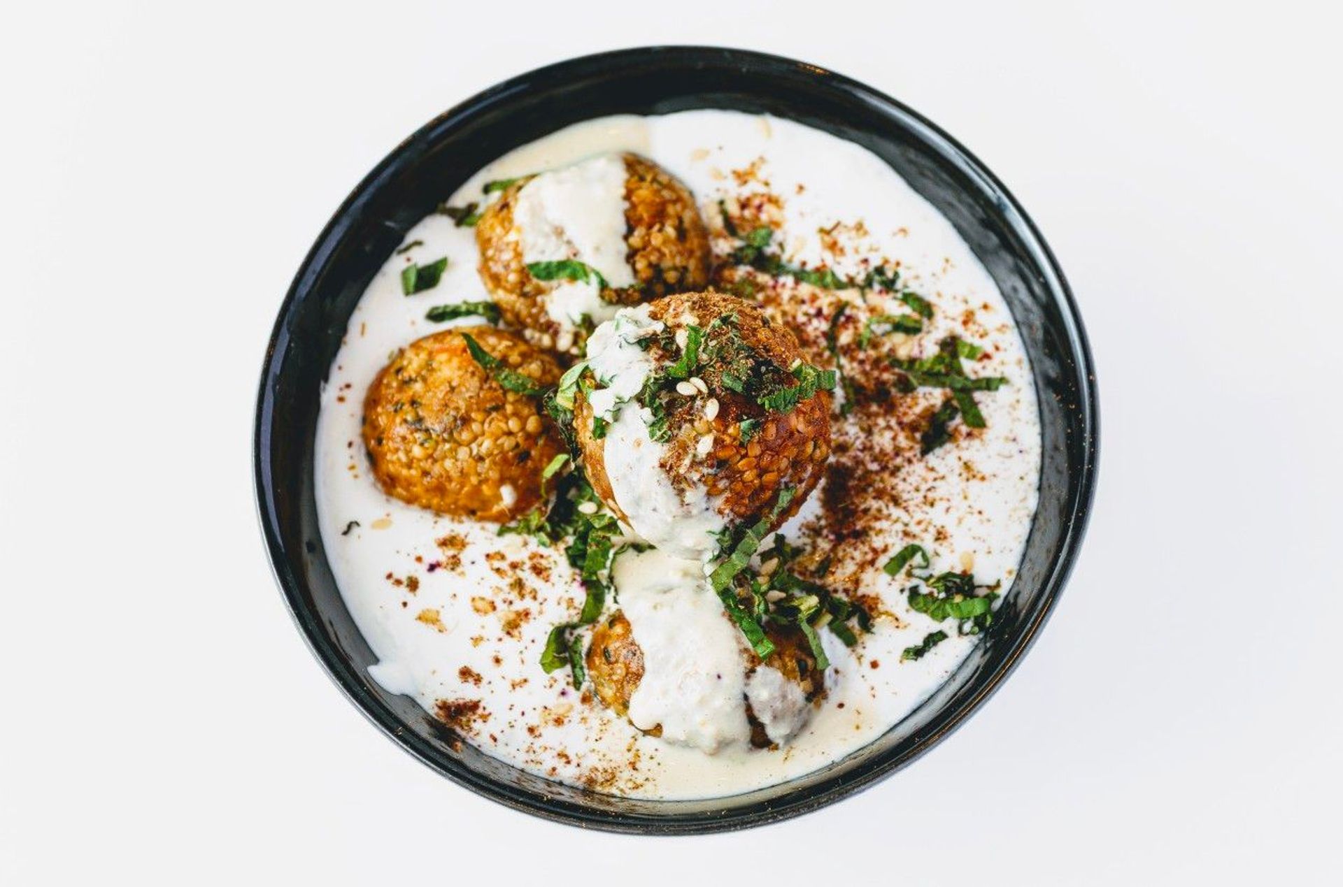 Hemp & Sunﬂower Balls with Za’atar Yogurt