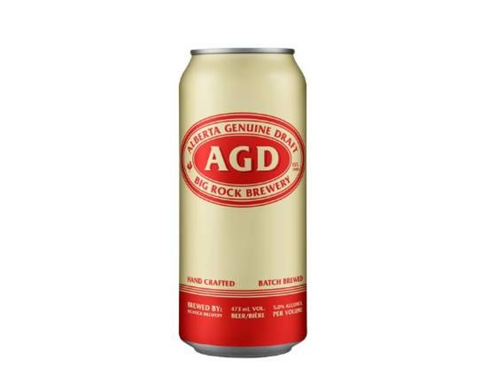 Big Rock AGD Lager , 473ml. Canned beer (5% ABV)