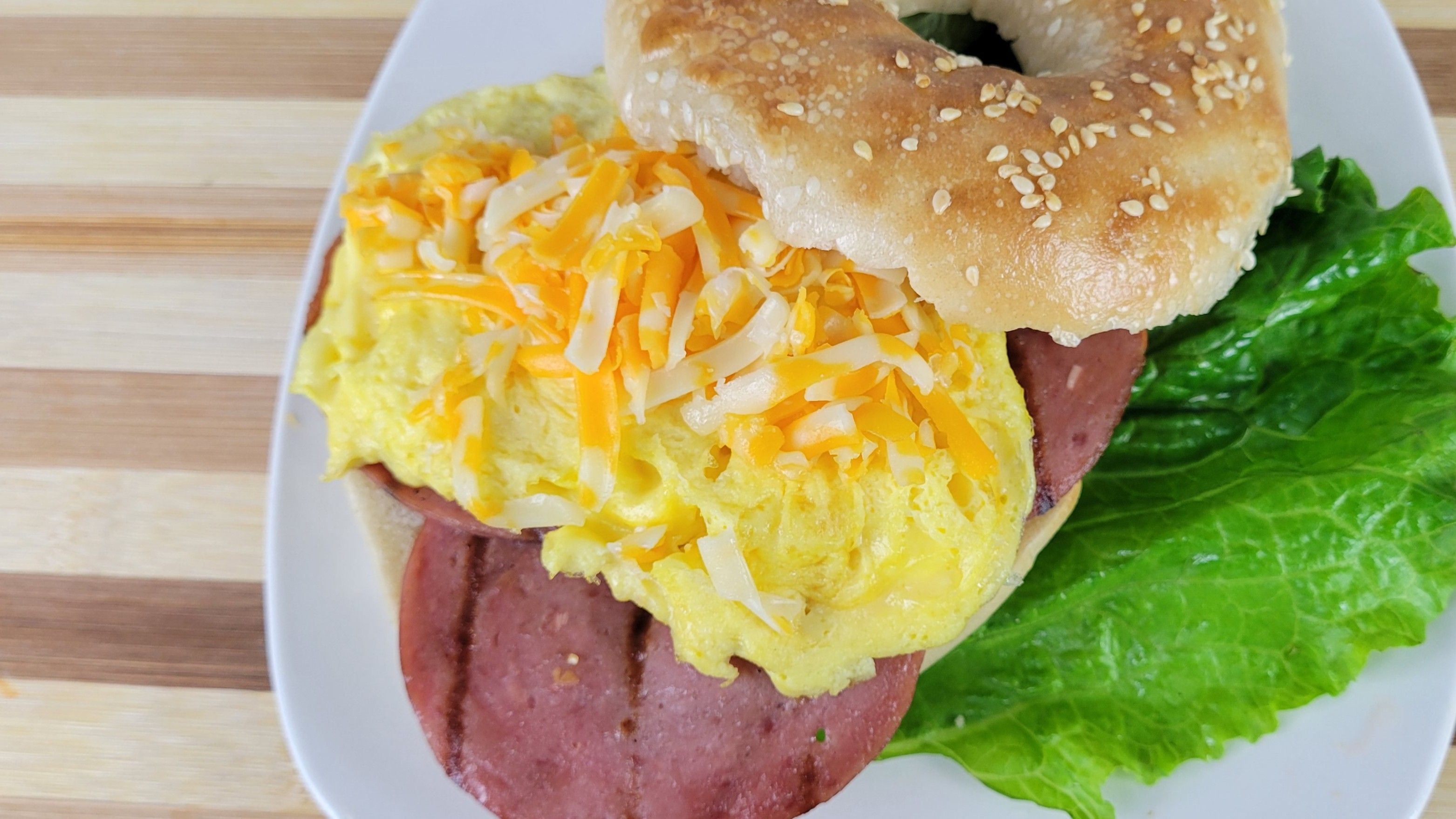 Salami Breakfast Bagel