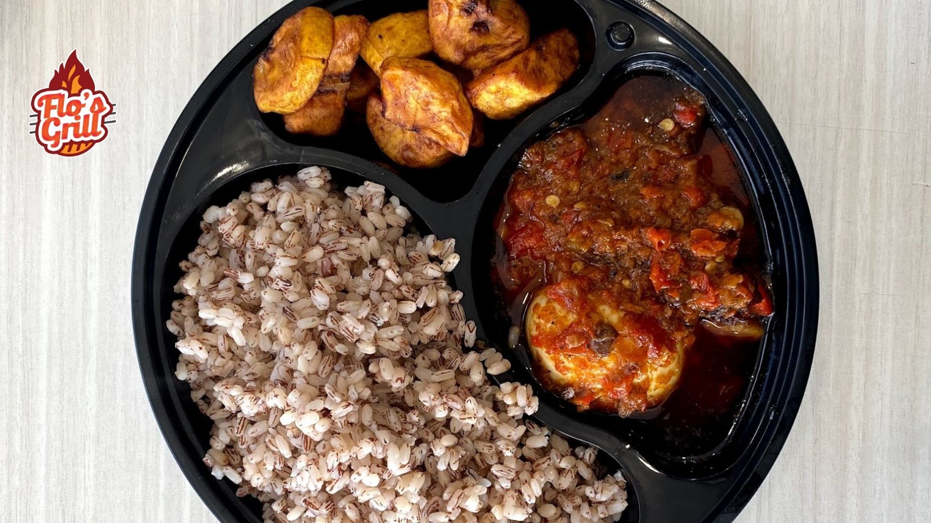 Ofada Rice + Ofada Sauce (Designer Stew) + Dodo (Fried Plantain)