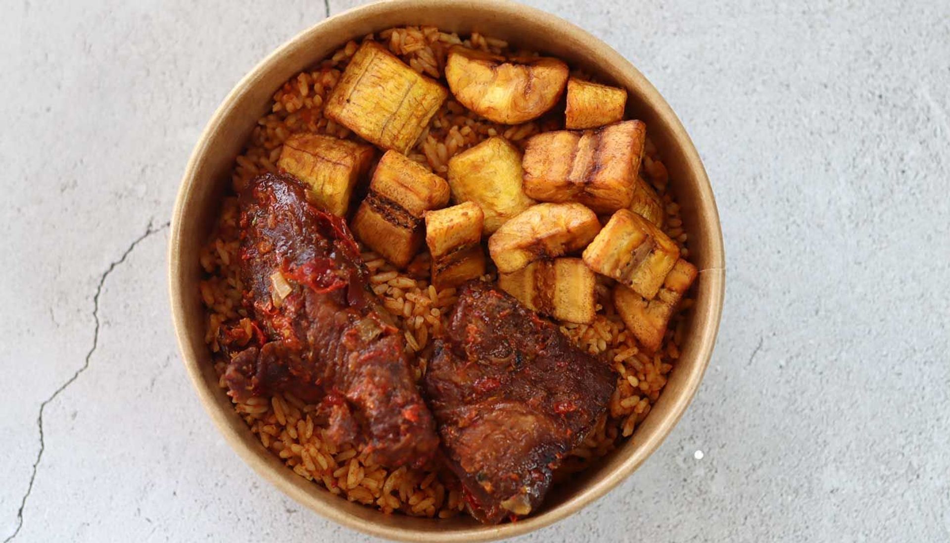 Jollof Rice, Peppered Chicken, Dodo