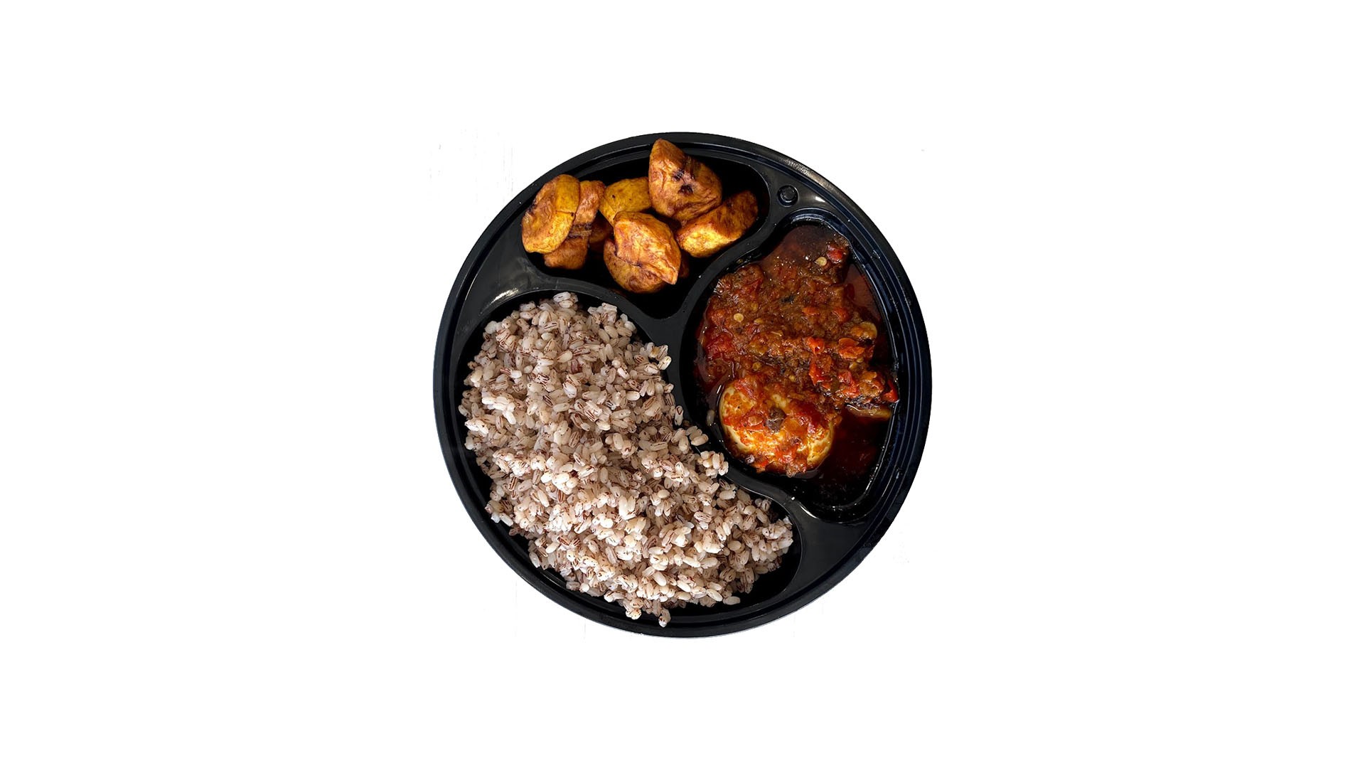 Ofada Rice + Ofada Sauce (Designer Stew) + Dodo (Fried Plantain)